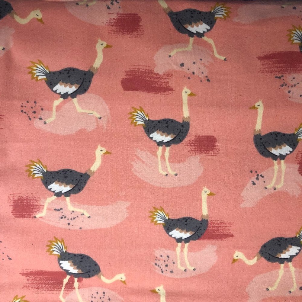 🛒 $20 Flannel Fabric -  3 3/4 yards  Ostrich Craft Quilt